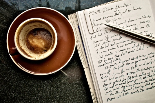 writing and coffee